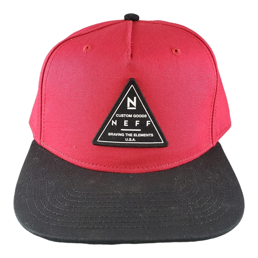 NEFF Custom Goods Braving the Elements Red Black Snapback Hat Cap